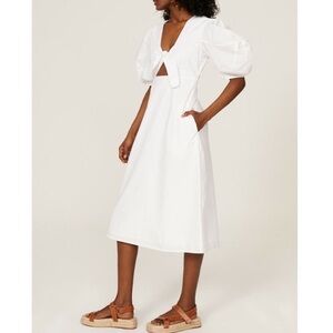 Rhode Greer White Midi Dress